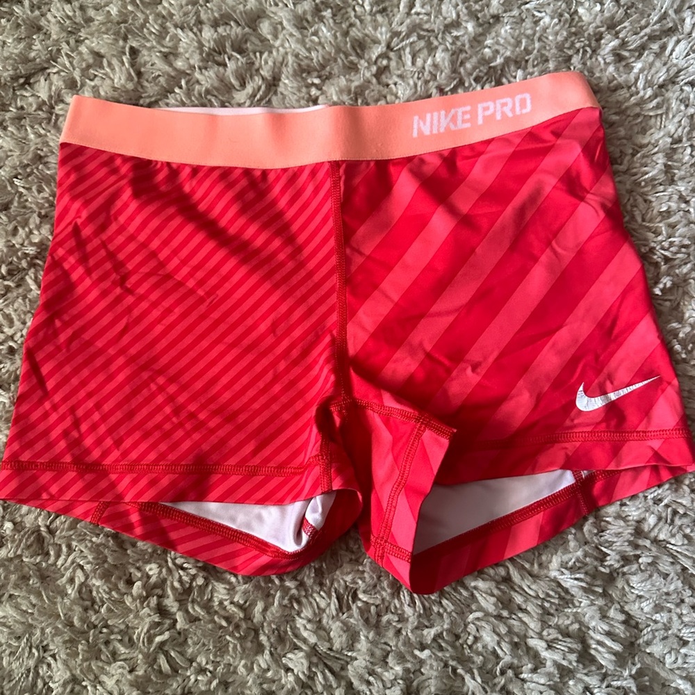 Nike Pro Red Striped Shorts
